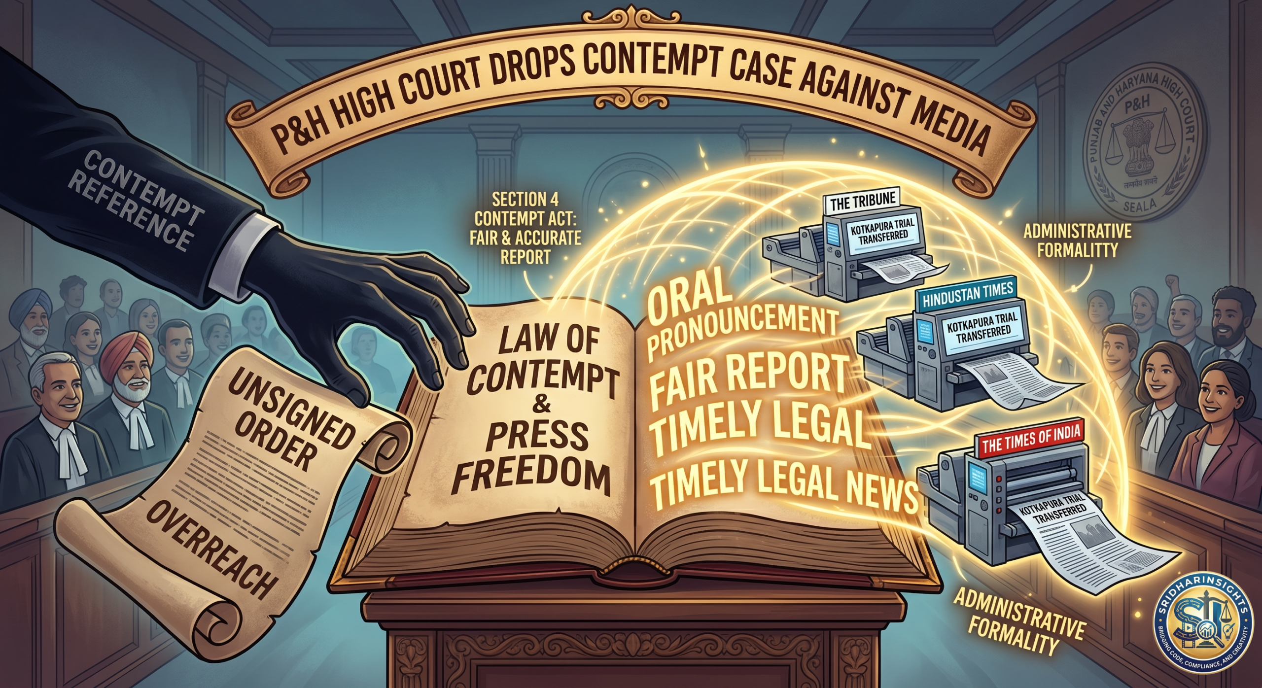 Punjab and Haryana High Court, Criminal Contempt Proceedings, Media Reporting Court Orders, Justice Jasgurpreet Singh Puri, Unsigned Judgment, Contempt of Courts Act.